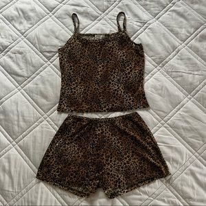 Y2K Shuteye cheeta print pajamas two piece set